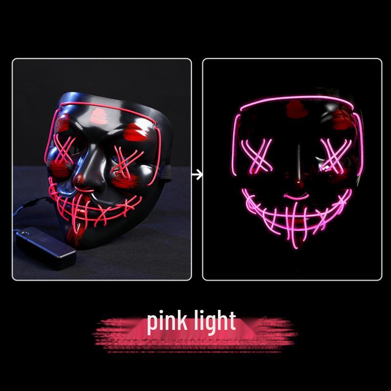 Maska LED Luminous Halloween Cyberpunk w kształcie V: Kostium festiwalowy z podświetleniem