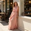 Chiffon Tiered Ruffle Dress Summer One for Women Shoulder
