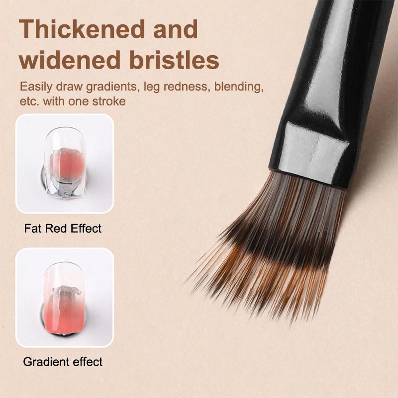 Round Wood Handle Nail Ombre Brush Nail Art Painting Pen Brush Uv Gel Polish Gradient Color Acrylic Nail Drawing Pen