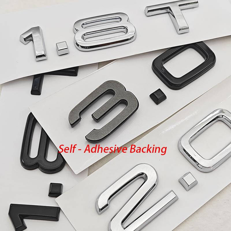 3D ABS Car Letters Logo 1.8T 2.0T 3.0T Rear Trunk Badge Emblem For Audi A3 A4 A5 A6 A7 A8 Q2 Q3 Q5 Q7 Q8 Car Sticker Accessories