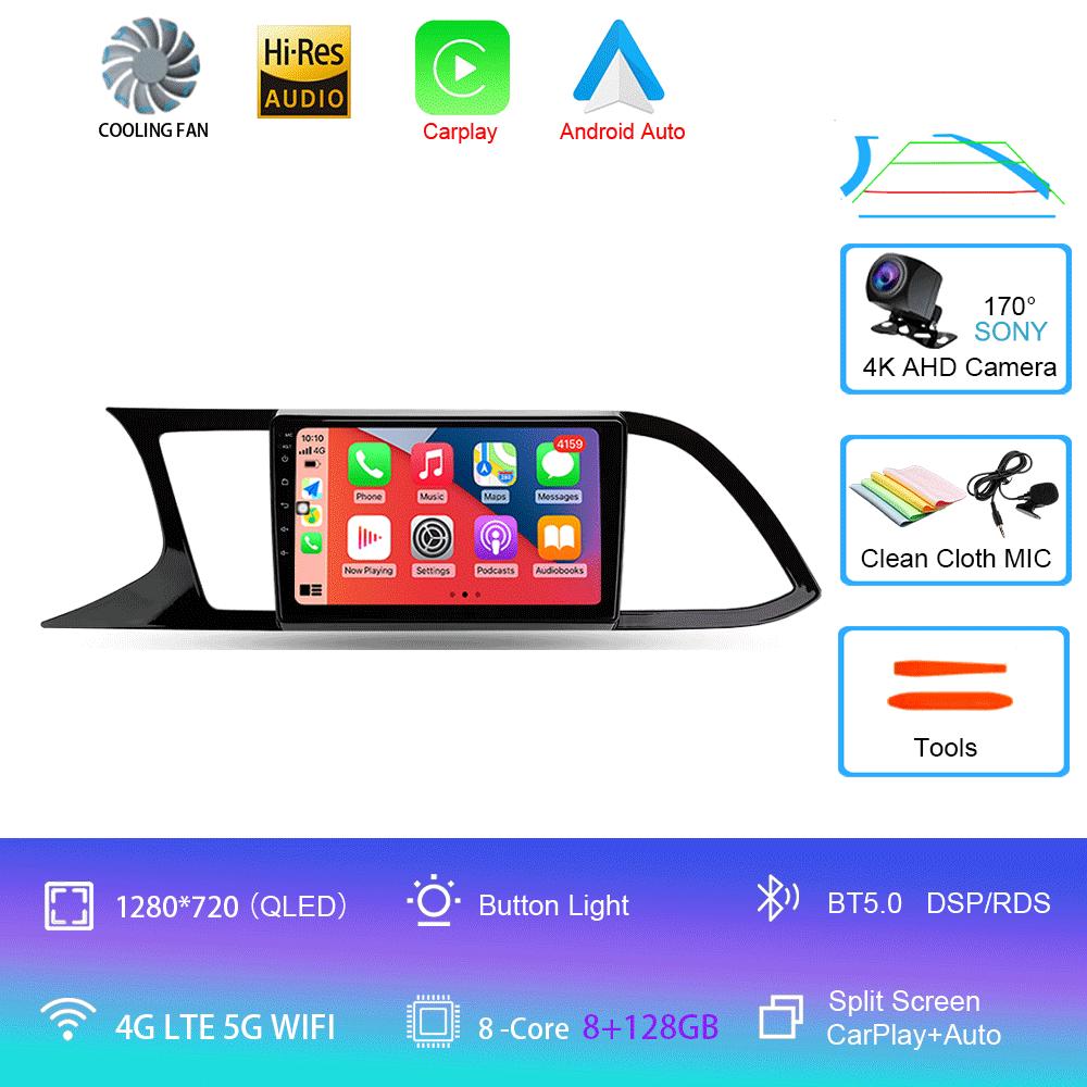 Radio Auto Android 14 Carplay Pentru Seat Leon 3 2012 2013 2014 2015 - 2020 Navigație GPS Player Multimedia stereo wifi+4G Auto BT