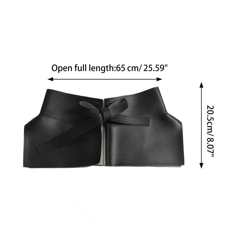 Women Dress Belt Fashion Chic Pu Leather Pleated Skirt Peplum Cincher Belt Wide Waistband Skirt Belt Leather Cummerbunds