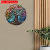 2d Flat 20*20cm, Round Wooden Sign Big Tree Decorative, Entrance Decor, Big Tree Theme, for Bar, Club, Home, Room, Kitchen, Garden, Bedroom Decor.