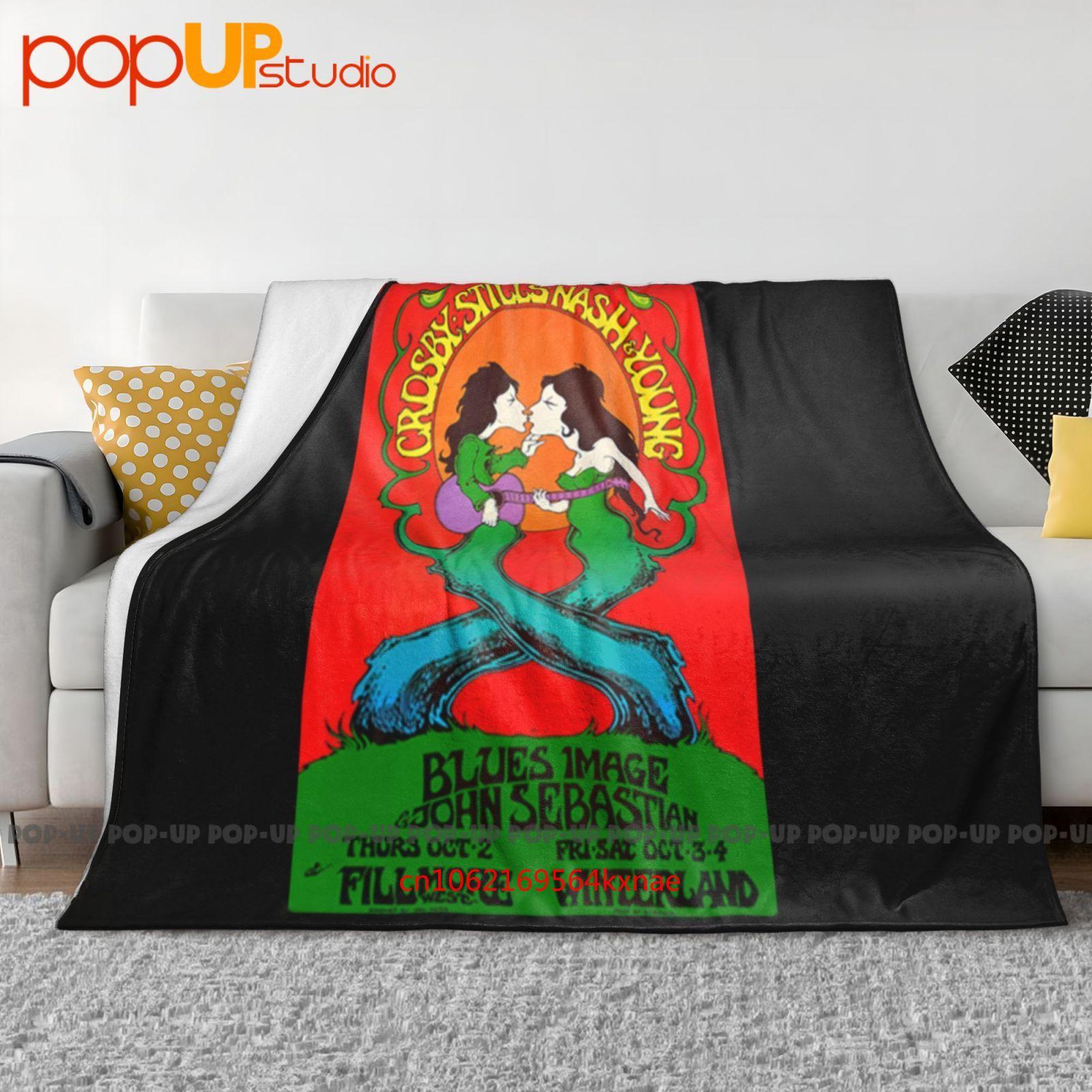 

Crosby Stills Nash And Young Gig Poster Ultra-Soft Blanket Quilt Winter Sofa Cover Bed Covers 30x40in