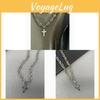 Cross Necklace Stainless Steel Chain With Embedded Crystals For Men And Women