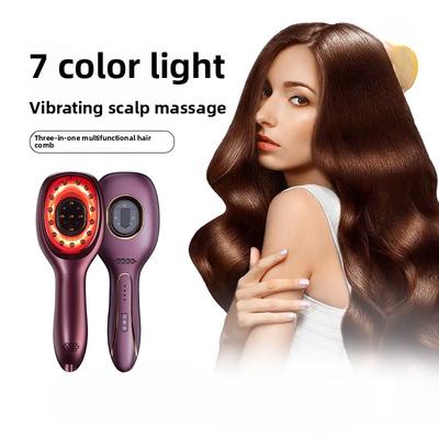 New Scalp Electric Massage Comb Vibration Massage Micro-current Red and Blue Light Hair Care Introduction Care Essential Oil Comb
