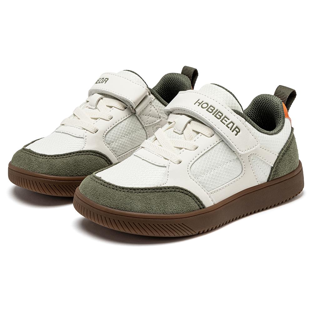HOBIBEAR Weite Schuhe für Kinder Barfuß Klettverschluss Sneaker Minimalistisch Kunstleder Leicht Weich Gehen Schuhe