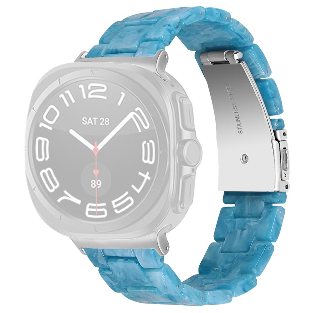 

Watch Strap for Samsung Galaxy Watch8 44mm/40mm/Watch8 Classic 46mm Acrylic Resin Waterproof Wrist Band Marble Blue