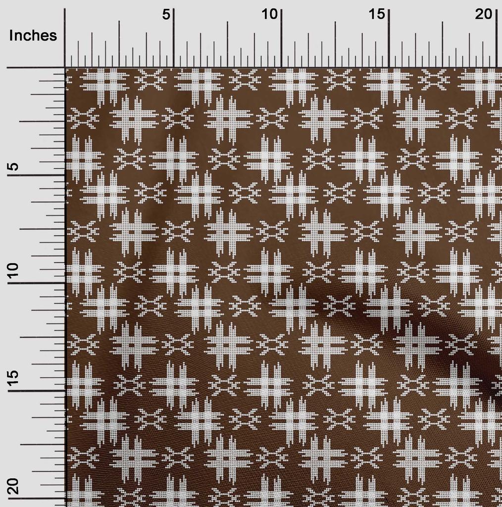 oneOone Tissu Coton Flex Imprimé Kasuri à Carreaux Tissu au Mètre Largeur 40 Pouces