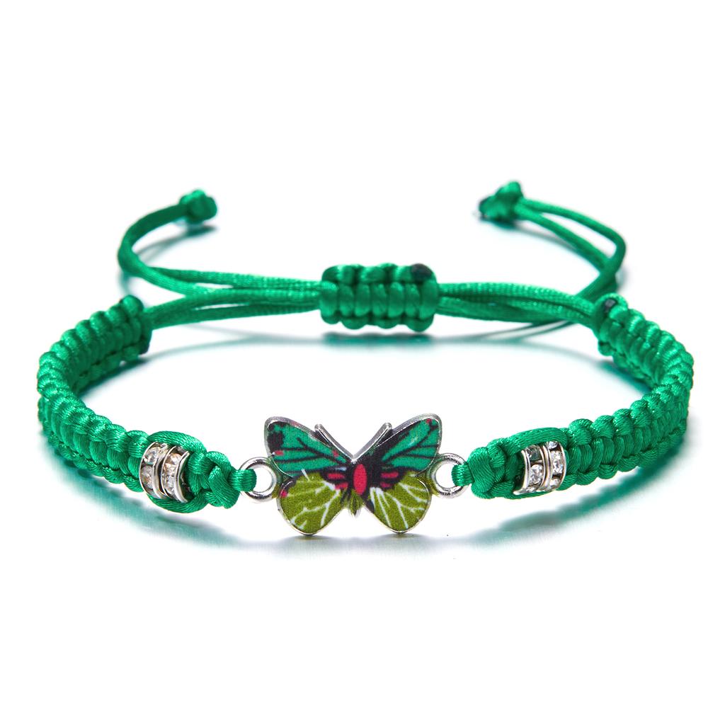 Bohemian Butterfly Handmade Braided Rope Bracelet for Women Girls Dainty Butterfly Adjustable Woven Chain Party Jewelry Gift