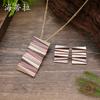 New enamel folding square geometric stud earrings pendant set, women's exaggerated irregular necklace.