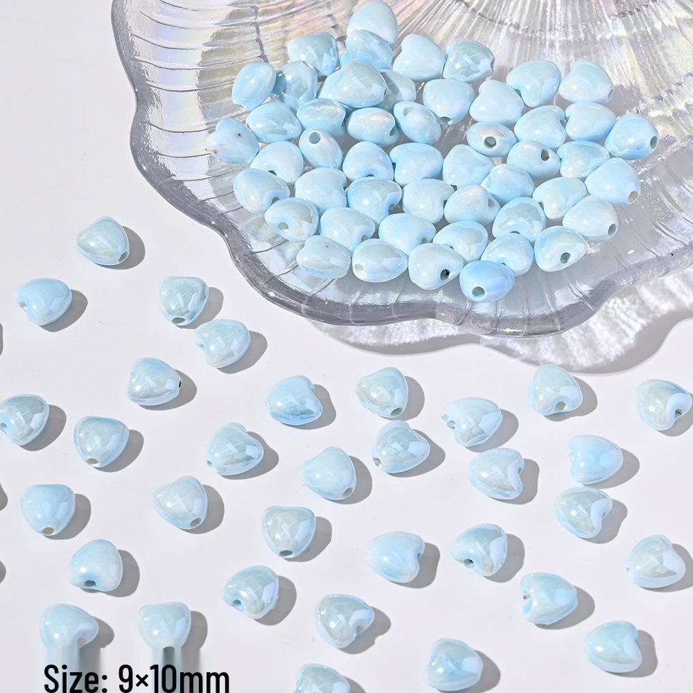 Blue Series Japanese Ceramic Seashell & Heart Beads for DIY Jewelry