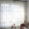 European Embroidered Gauze Curtain Curtain Mesh Finished White Yarn Door Curtain Bedroom Living Room Balcony