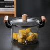 ZISIZ Transparent High Borosilicate Glass Cooking Pot