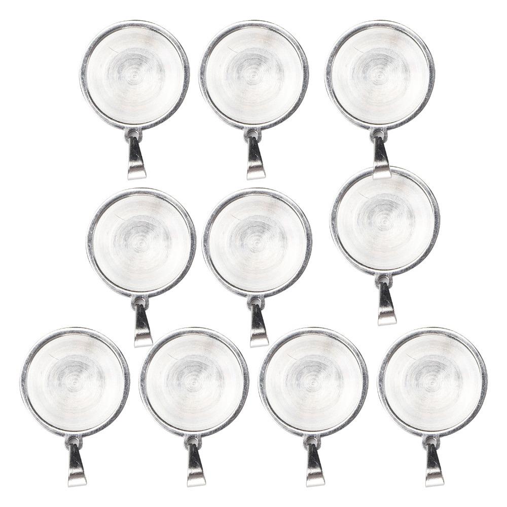 

10pcs 20mm Size Round Pendant Tray Stainless Steel Material DIY Pendant Base Craft Use