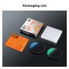 K&F CONCEPT K Series 49-82mm Filters UV/CPL/ND2-400/Black-Mist 1/4 Cap Clean Cloths Camera Lens Filter Set for Nikon Canon Leica