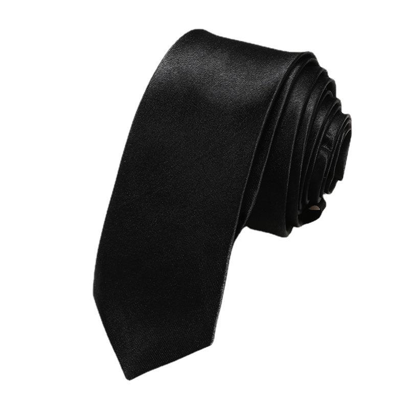 Tie Men'S Solid Color Business Stripe Zipper Groom'S Wedding Narrow Hand Bow Tie Free Black Glossy Tie