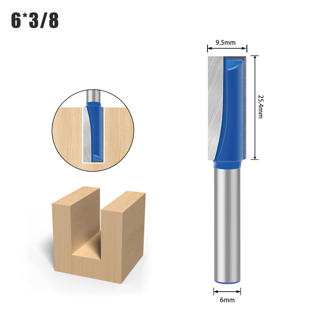 1/4 Handle Seven-Piece Combination Woodworking Milling Cutter Set, Rounded Corner Knife Straight Knife Trimming Machine Engraving Machine Cutter Head