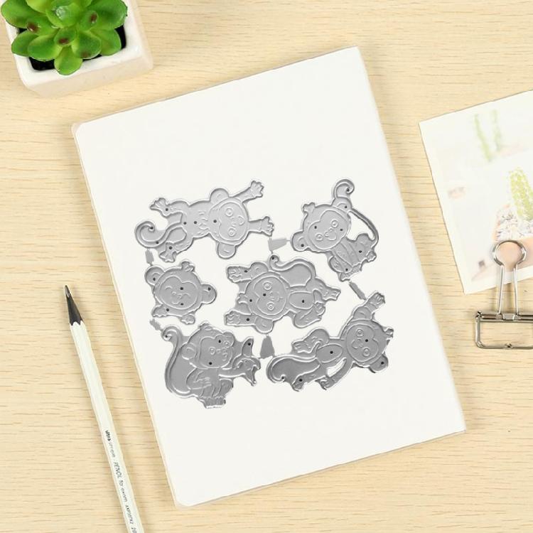 Sechs Kleine Affen Kohlenstoffstahl Stanzschablone Album Papierform