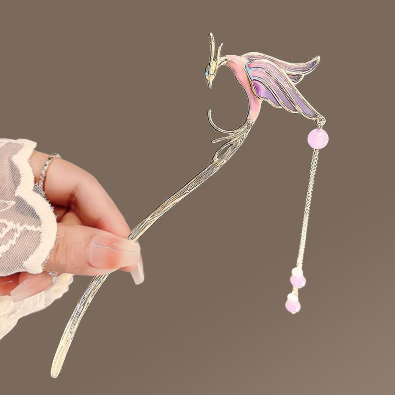 

1/2 шт. Модные новые китайские палочки для волос с кисточками из жемчуга феникса для женщин, девушек, для вечеринок, аксессуары для волос