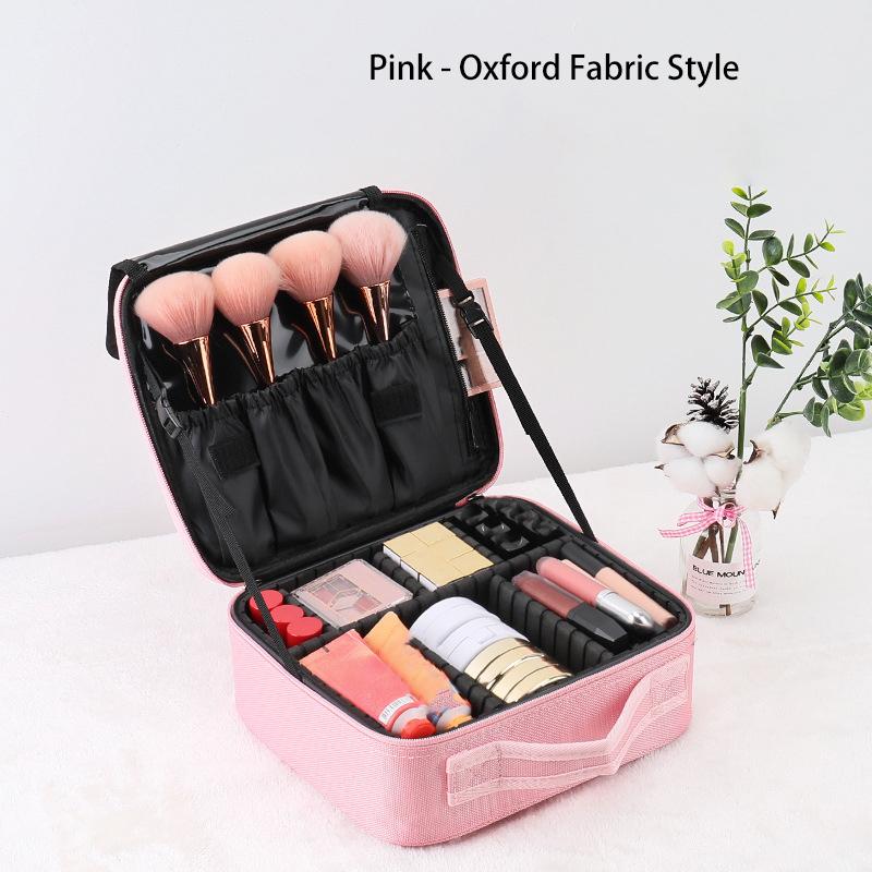 

Новая косметичка для женщин, дорожная водонепроницаемая необходимая кисточка для красоты, инструмент для вышивания, косметический чехол, профессиональная коробка для макияжа розовый