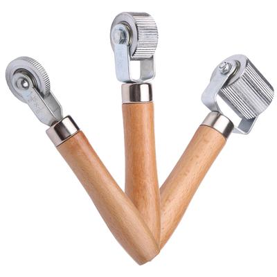 Tyre Patch Roller with Wooden Handle Tire Stitcher Tube Repair Tool for Fixing Flats