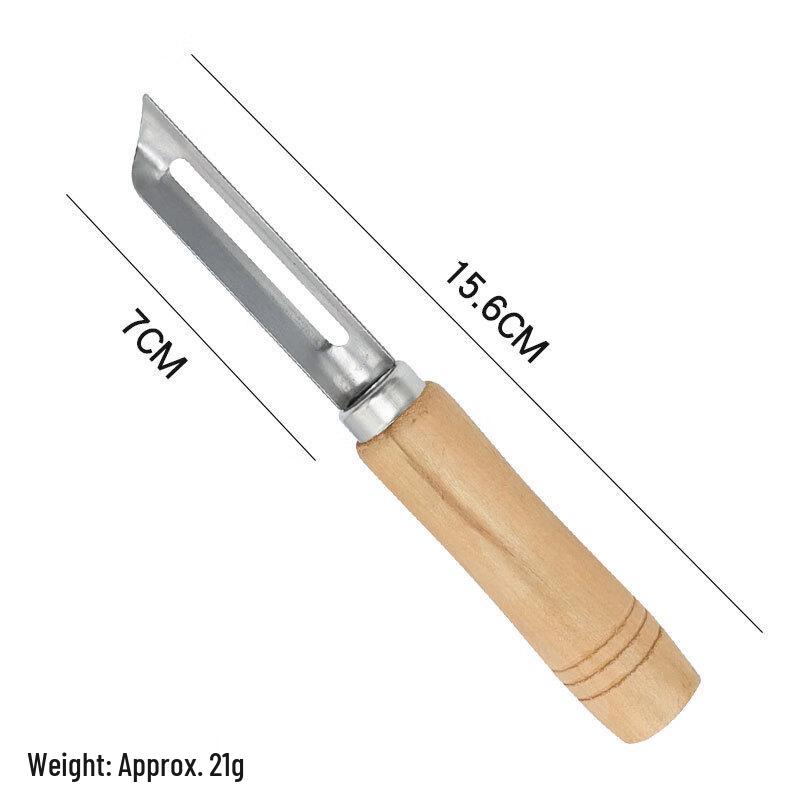 ZISIZ Stainless Steel Peeler with Wooden Handle