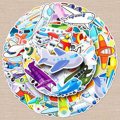 51-Piece Cartoon Airplane Graffiti Stickers - Creative Decor for Phone Cases & Water Bottles