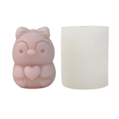Silicone Mould 3D Love Penguins Candle Molds Cartoon Penguins Casting Molds Soap Baking Molds for Fondant Decorations