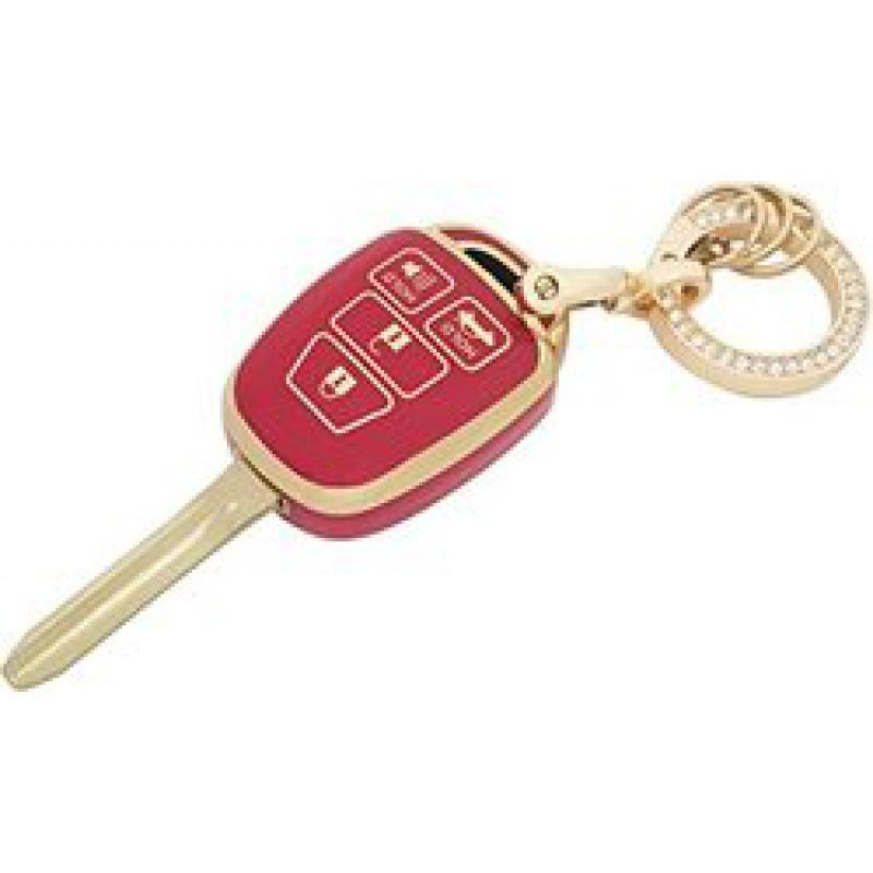 

Чехол для ключа, совместимый с Toyota 86, Camry, Yaris, Corolla, Highlander, RAV4 Default красный
