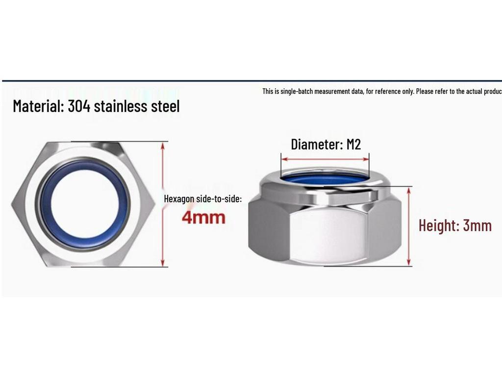 Stainless Steel Nylon Nuts for RC Models - Available in M2.5/M3/M4/M5 (10-Pack)
