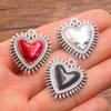 10Pcs 25X27mm Retro Gothic Peach Heart Pendant DIY Jewelry Accessories