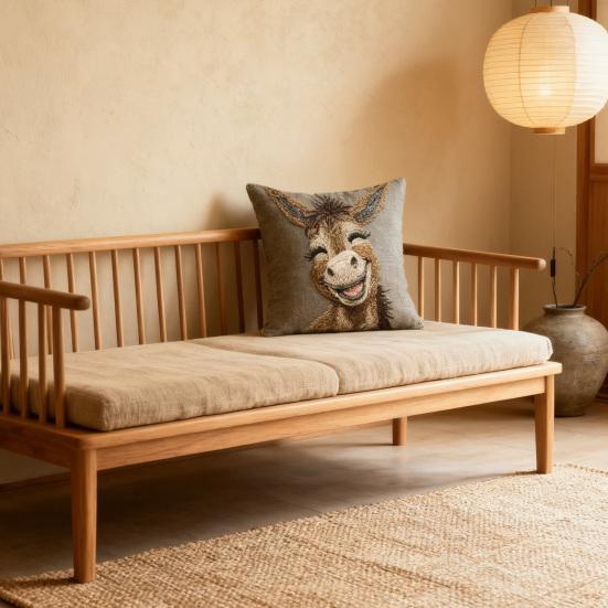 Yousheng Pillowcase Donkey Print Easy-Care Design Soft Breathable Pillow Cover Sofa Bedroom Patio Home Decor