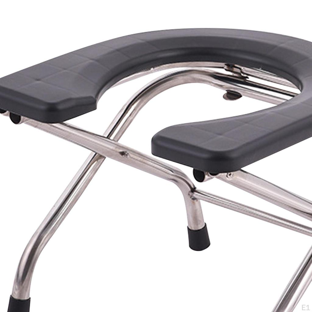 Foldable Toilet Seat Bedside Commode Elderly Squat Stool for Bathroom