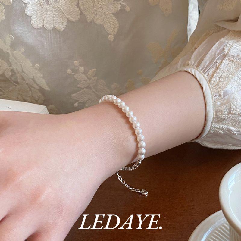 

Uncle Li s Store Easiest for Match Pearl Broken Silver Plated Bracelet Twin Easiest for Match Fancy Ins Style Ornament Accessible Luxury Bracelet [Large] Pearl broken silver bracelet