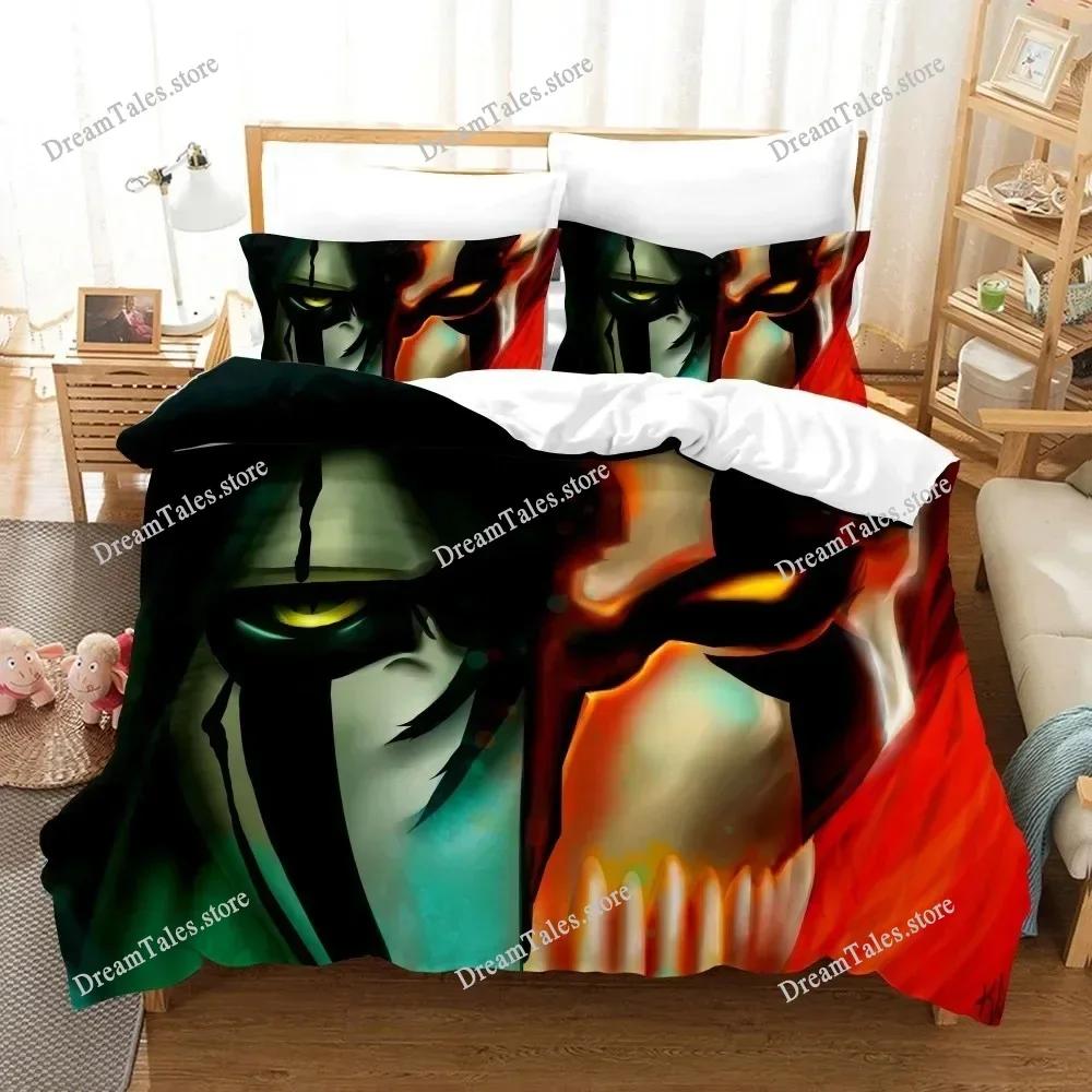 New Anime Bleach Cartoon Print Duvet Cover Pillowcase Bedding Set Double Twin Full Queen King Adult Kids Bedclothes Quilt Cover7