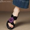 Women Slippers Flower Heeled Sandals New Summer Shoes 2025 Designer Chunky Dress Party Woman Pumps Slingabck Sandalias