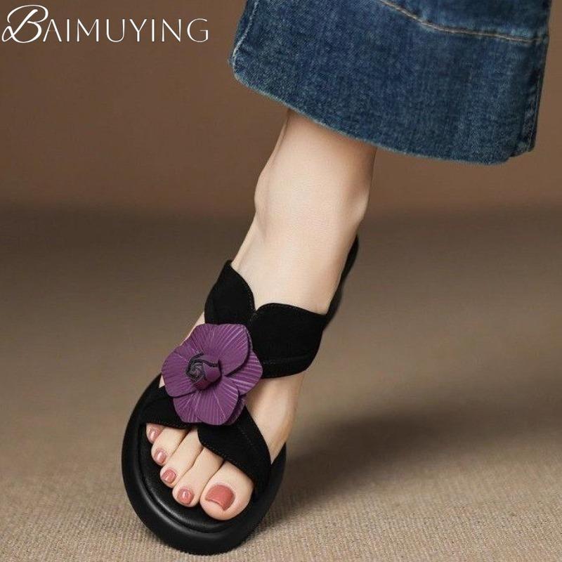 Fashion Women Slippers Flower Heeled Sandals New Summer Shoes Fashion 2025 Designer Chunky Dress Party Woman Pumps Slingabck Sandalias