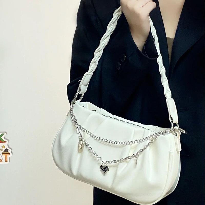 Cloud Pleated Chain Underarm Handbag - Chic Niche Design for Women, Versatile Shoulder & Messenger Style