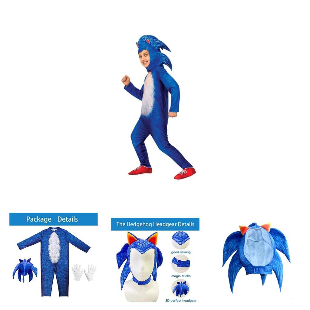 Kostium Deluxe Sonic The Hedgehog dla dziecka Kombinezon na Halloween Cosplay