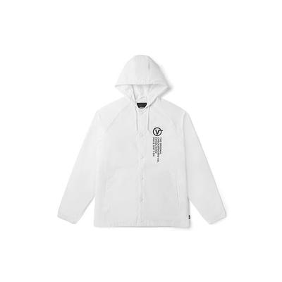 Vans Letter Logo Solid Color Thin Cotton Hoodie Jacket Men Jackets White VN0A3W2EYKW