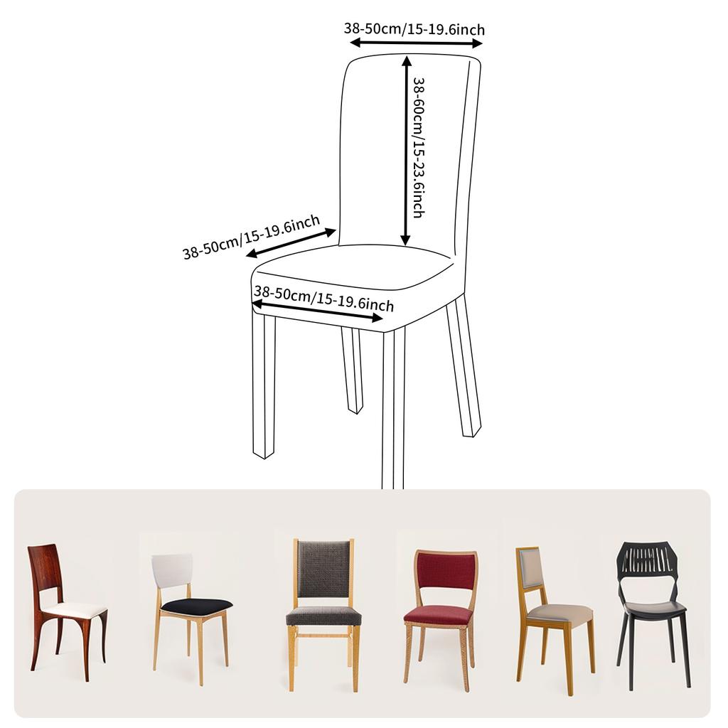 4/8 PCS Elastic Solid Color Adjustable Chair Seat Cover Spandex Stretch Slipcovers For Home Kitchen Dining Room Wedding Banquet