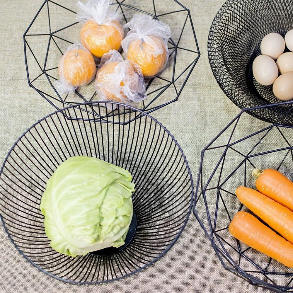 Vysoce kvalitní černozlatý železný košík na ovoce, více velikostí, domácí úložný prostor, talíř na ovoce, kovové misky na zeleninu, kuchyně