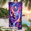 Witchcraft Theme Beach Towel Personalized Custom Name & Text Soft Quick Dry Beach Towel for Swimming Travel