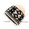 Winter Warm Knitted Hat for Women Retro Embroidered Blend Beanie Cap Unisex Ear Protection Winter Camping Hiking Caps