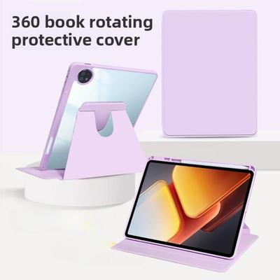 Pour ViVoPad SE Coque Rotative 360 Cuir Support Housse pour Pad5Pro Air Acrylique Style Livre 12.13 Pouces