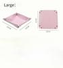 1pc 25cm/9.84in Leather Storage Tray Dice Box Coin Desktop Jewelry Box Makeup Key Tray DIY Household Folding Tray Storage Case