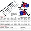Portable Travel Fishing Rod Reel Combos 5 Sections Fishing Pole 13+1BB  Baitcastiing Fishing Reel