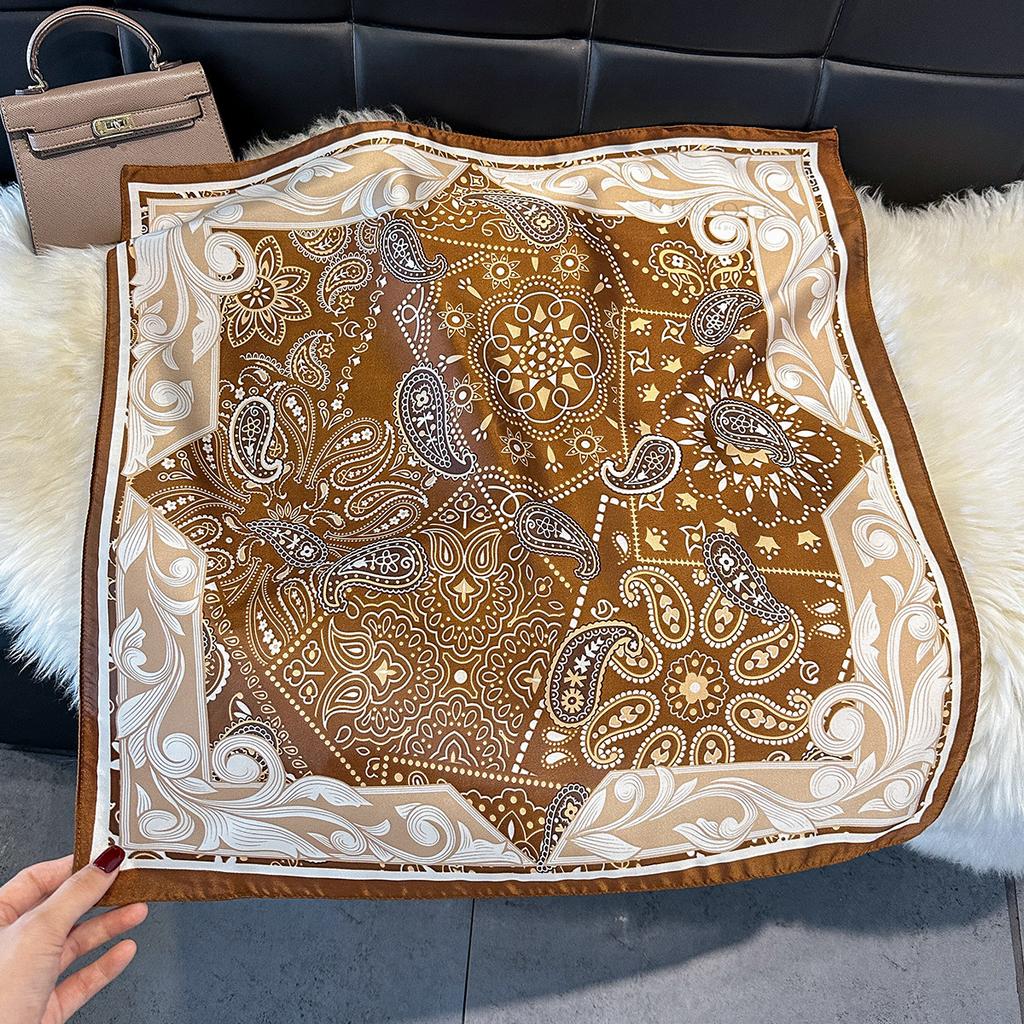 Spring And Autumn Silk Scarf Women'S Ribbon Headgear Hair Accessories Flowers Cashew Nut Flowers Versatile Temperament Advanced