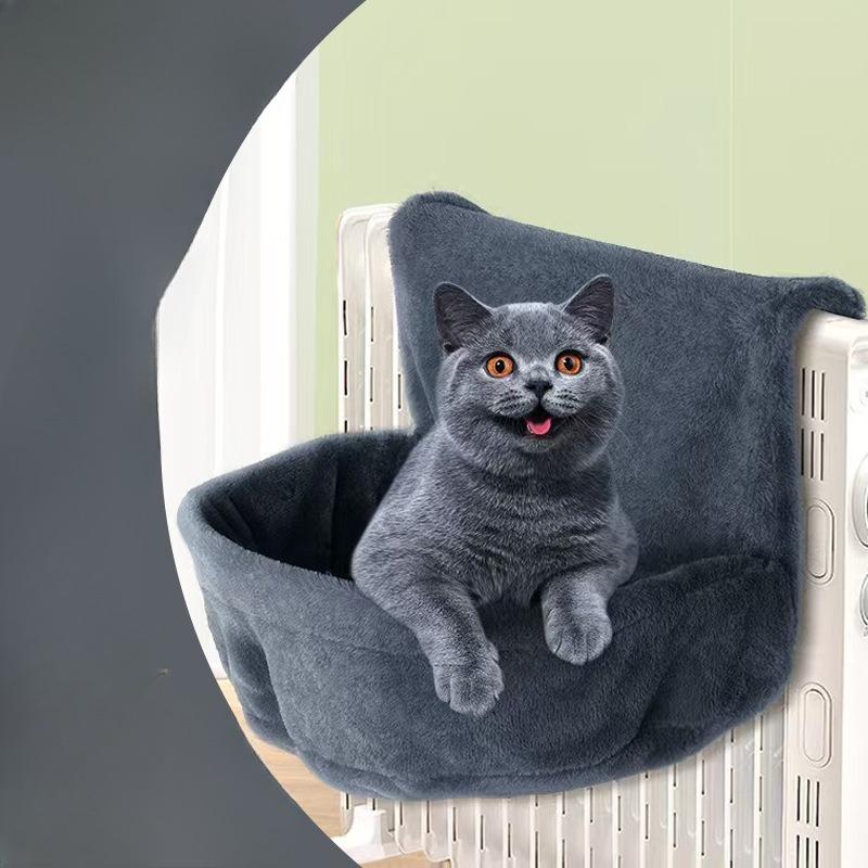 

Radiator Cat Hanging Bed, Hammock, Round Pet Bed, Iron Frame Cat Bed, Sleeping Bag Cat Supplies Bagged Circle темно серый